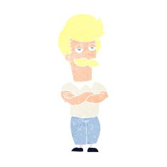 cartoon mustache muscle man N12
