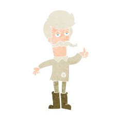 cartoon old man in poor clothes N10