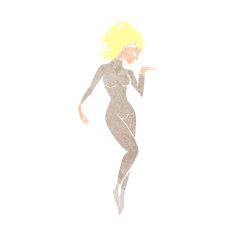 cartoon future space woman N12