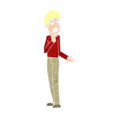 cartoon worried man N122
