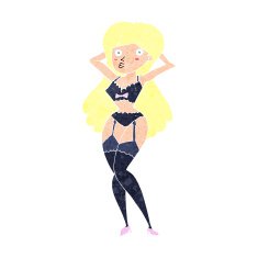 cartoon woman in lingerie N54