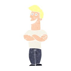 cartoon grinning man N105