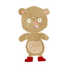 cartoon happy teddy bear in boots N11