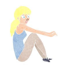 cartoon happy woman sitting N20
