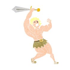 cartoon barbarian hero N11