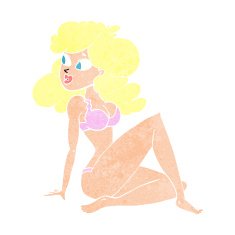 cartoon sexy woman in underwear N20