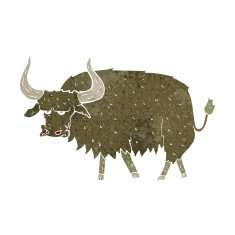 cartoon annoyed hairy cow N3