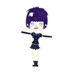cartoon happy vampire girl N42