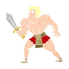 cartoon fantasy hero man N11