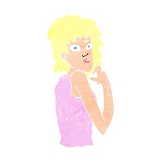cartoon surprised woman N269