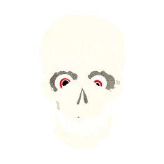 cartoon spooky skull N200