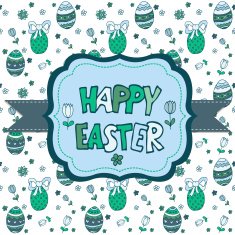 Easter vector greeting card with frame N2