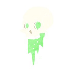 gross halloween skull cartoon N16