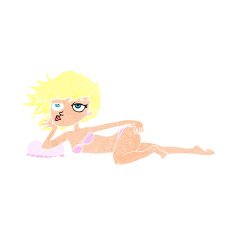 cartoon woman posing in underwear N12