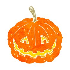 cartoon grinning pumpkin N11