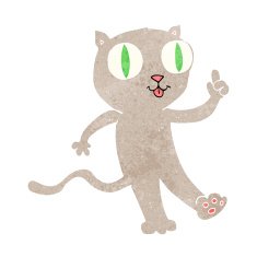 cartoon cat with idea N7