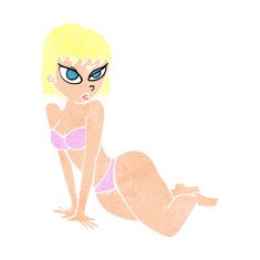 cartoon sexy woman in underwear N21