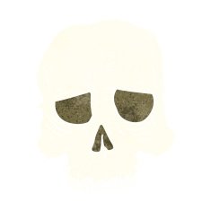 cartoon spooky skull N201