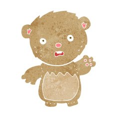 cartoon worried teddy bear N3
