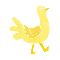 cartoon walking bird N22
