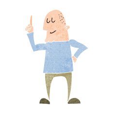 Cartoon Man Pointing Finger N12