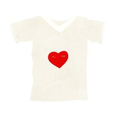 cartoon t shirt with love heart N11