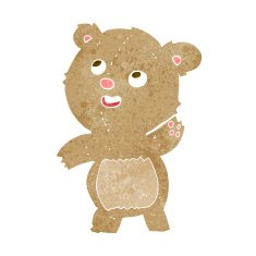 cartoon cute waving teddy bear N3