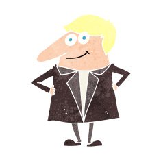cartoon happy man in suit N11