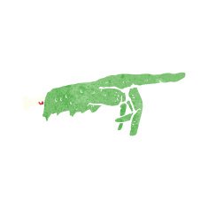 cartoon pointing zombie hand N20