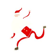 cartoon running santa N13