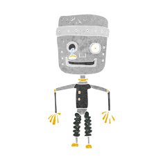 cartoon old robot N16