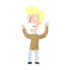 cartoon frightened man N128
