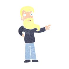 cartoon man with beard pointing N11