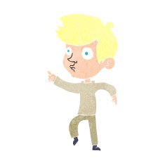 cartoon pointing boy N35