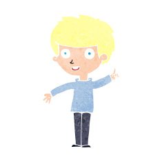 cartoon boy with idea N98