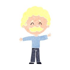 cartoon boy with mustache N11