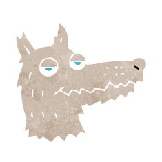Cartoon Wolf Head N30
