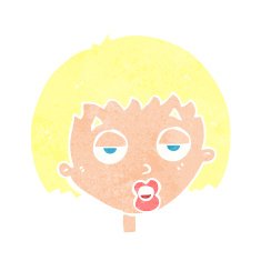 cartoon bored woman N34