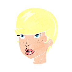 cartoon pretty female face N110
