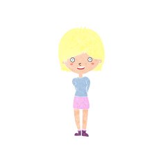 cartoon friendly woman N79