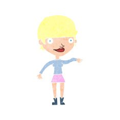 cartoon happy woman N304