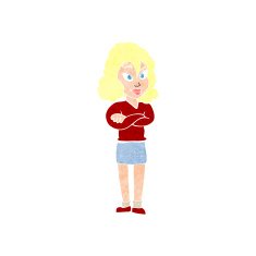 cartoon woman with crossed arms N54
