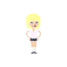 cartoon woman with hands on hips N257