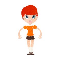 cartoon woman looking annoyed N11