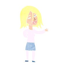 cartoon unhappy woman N11