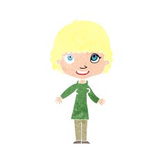 cartoon happy woman N305