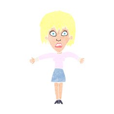 cartoon shocked woman N112