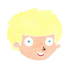 cartoon happy boy's face N22
