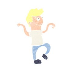 cartoon happy man doing funny dance N19
