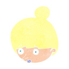 cartoon surprised woman's face N12